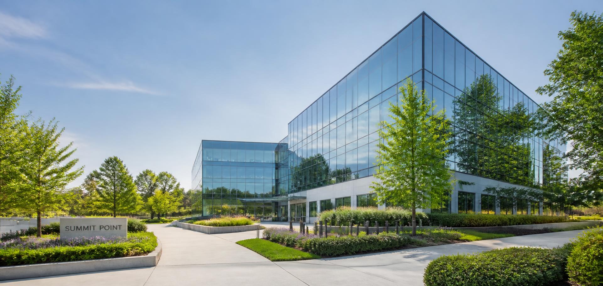 Modern glass office building